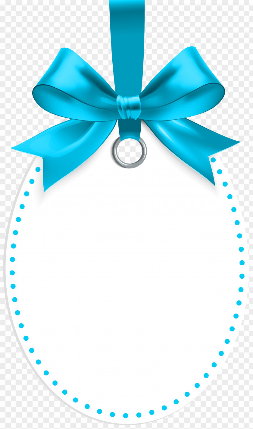 Label With Blue Bow Template Clip Art Gift PNG