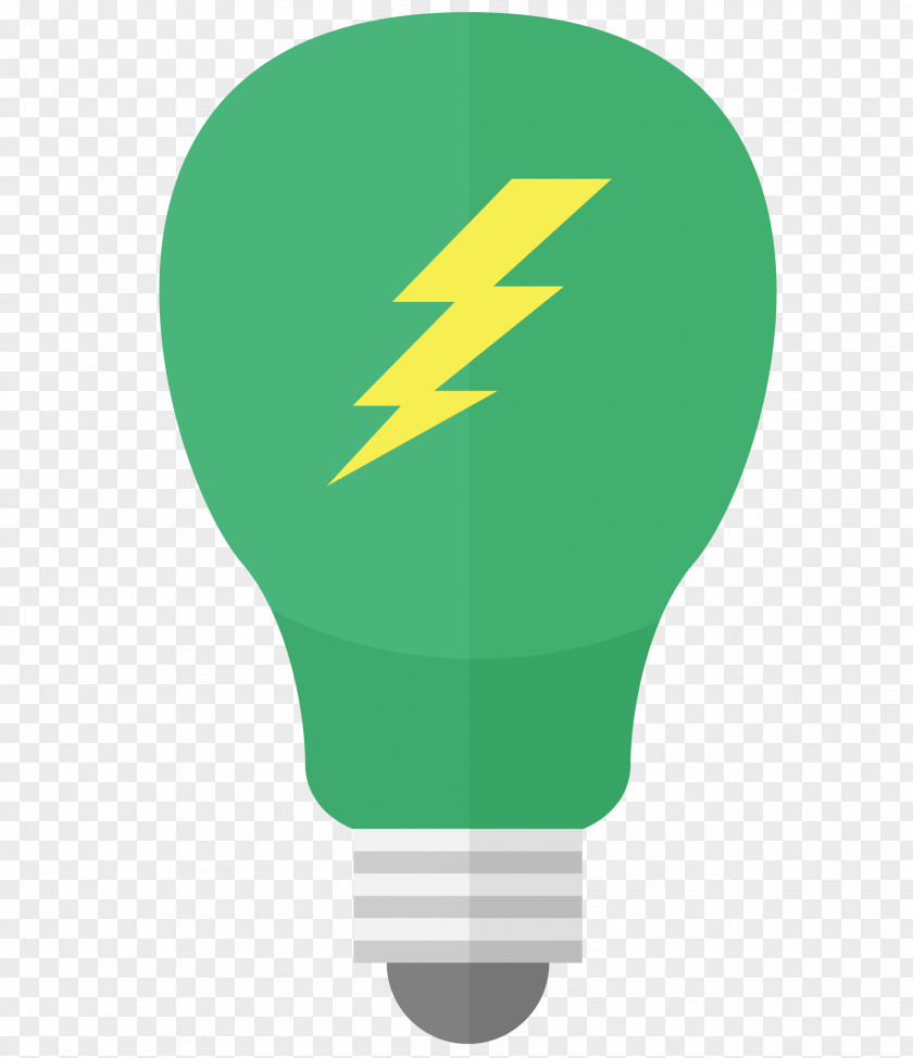 Vector Cartoon Green Bulb Light PNG