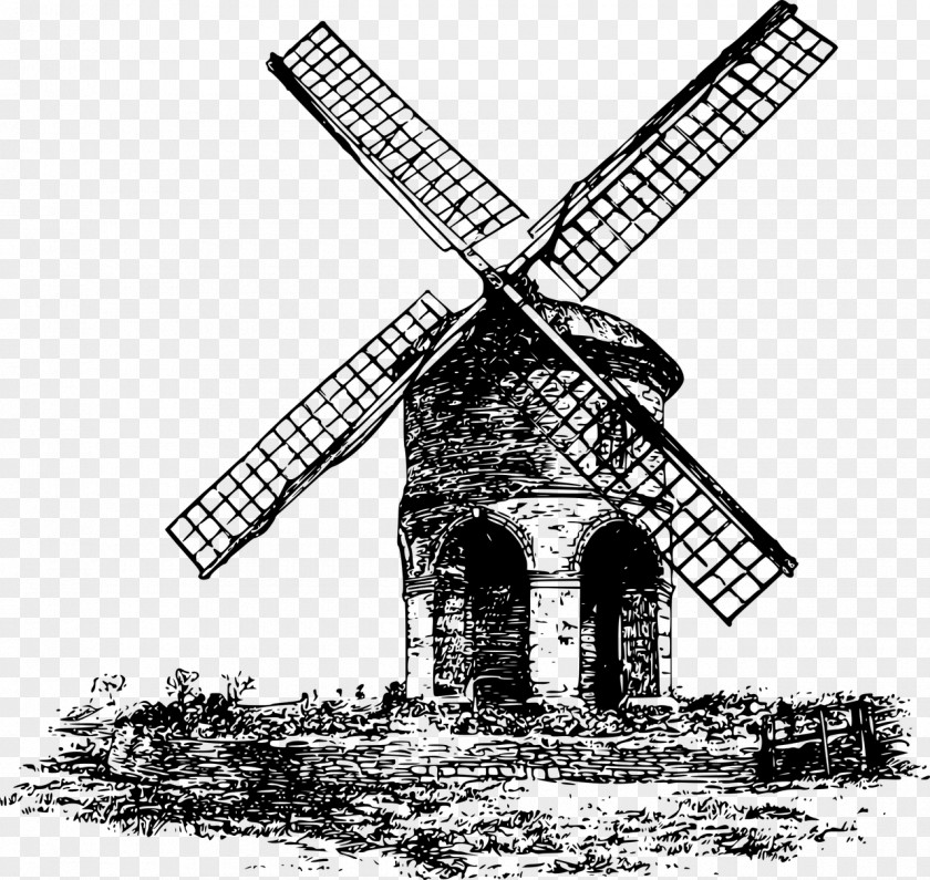 Vector Chimney Windmill Clip Art PNG