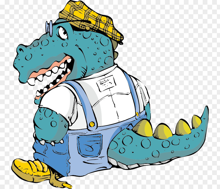 Creative Cartoon Giant Crocodile Animal Clip Art PNG