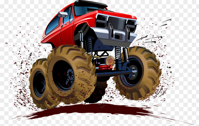 Off-road Four-wheel Drive Car Monster Truck Illustration PNG