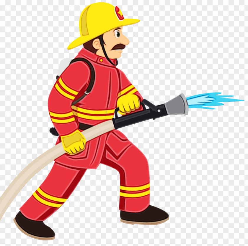 Hard Hat Fireman Cartoon PNG