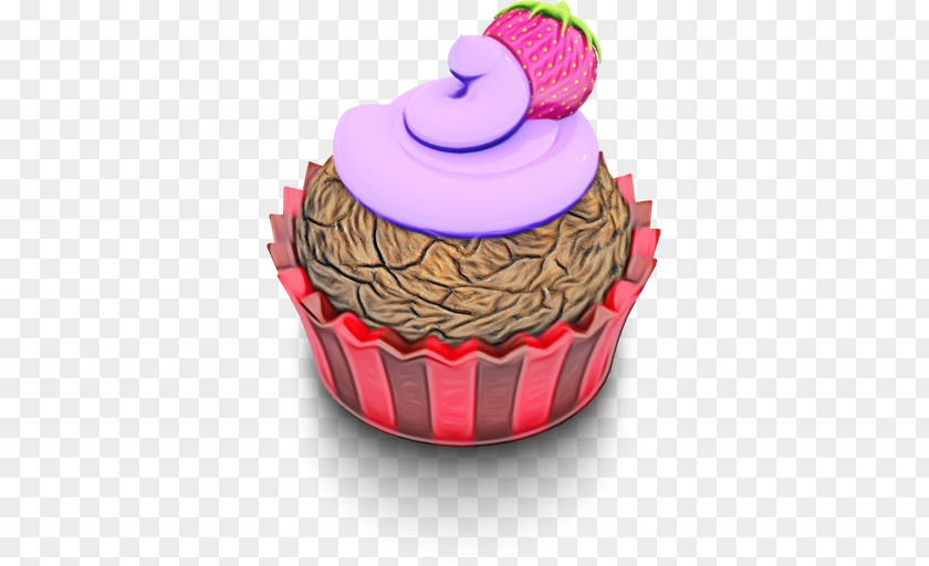 Muffin Food Cupcake Baking Cup Cake Pink Icing PNG