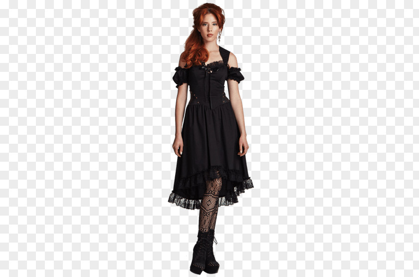 Steampunk Dress Little Black Clothing Lace Fashion PNG