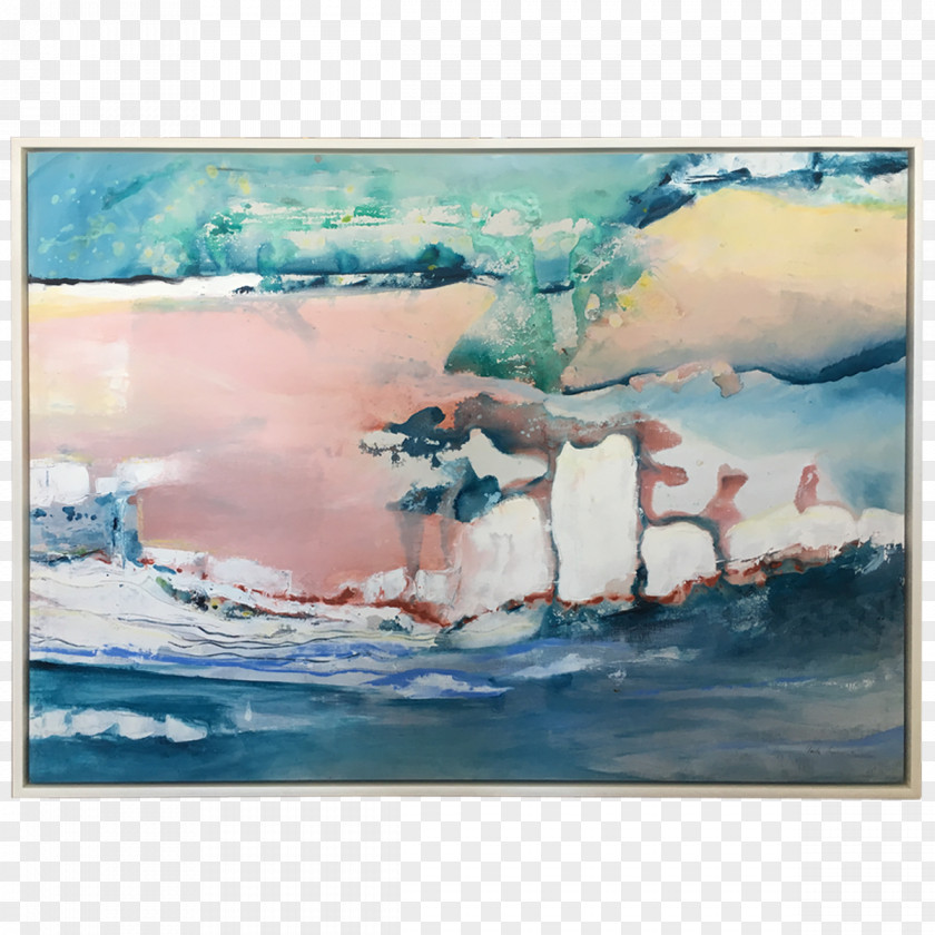 Canvas Watercolor Painting Shore Acrylic Paint PNG