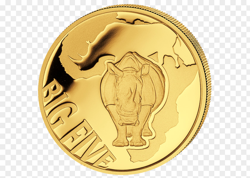 Coin Gold Silver Rhinoceros PNG