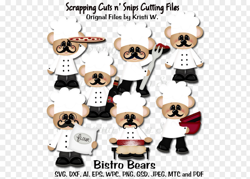 Bear Cooking Games Bistro Restaurant Canidae Pattern Design PNG