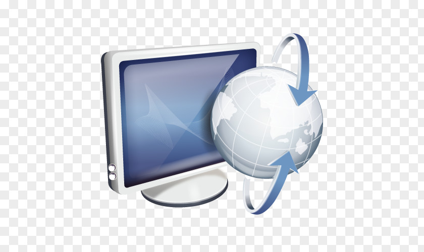 Blue Business Computer Earth Information Host Data Software Server PNG