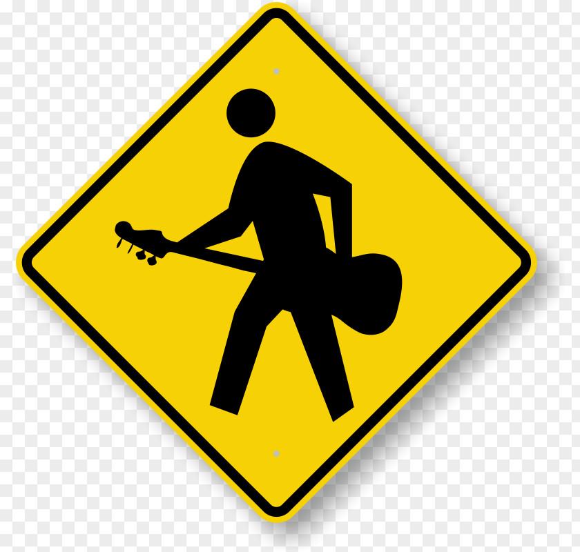 Guitar Player Pictures Traffic Sign Pedestrian Crossing Warning Manual On Uniform Control Devices PNG