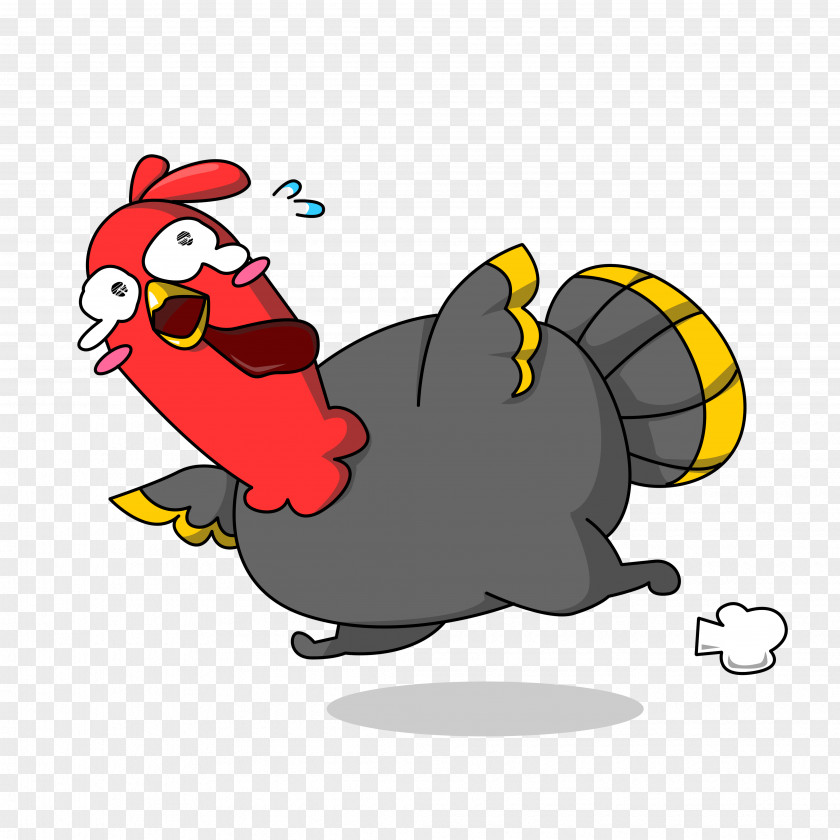 Hand Painted Thanksgiving Cry Escape Turkey Cartoon Image Clip Art PNG