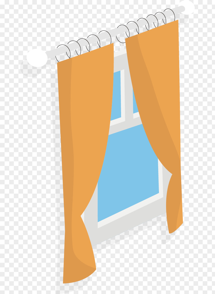 Hand-painted Windows Window Curtain PNG