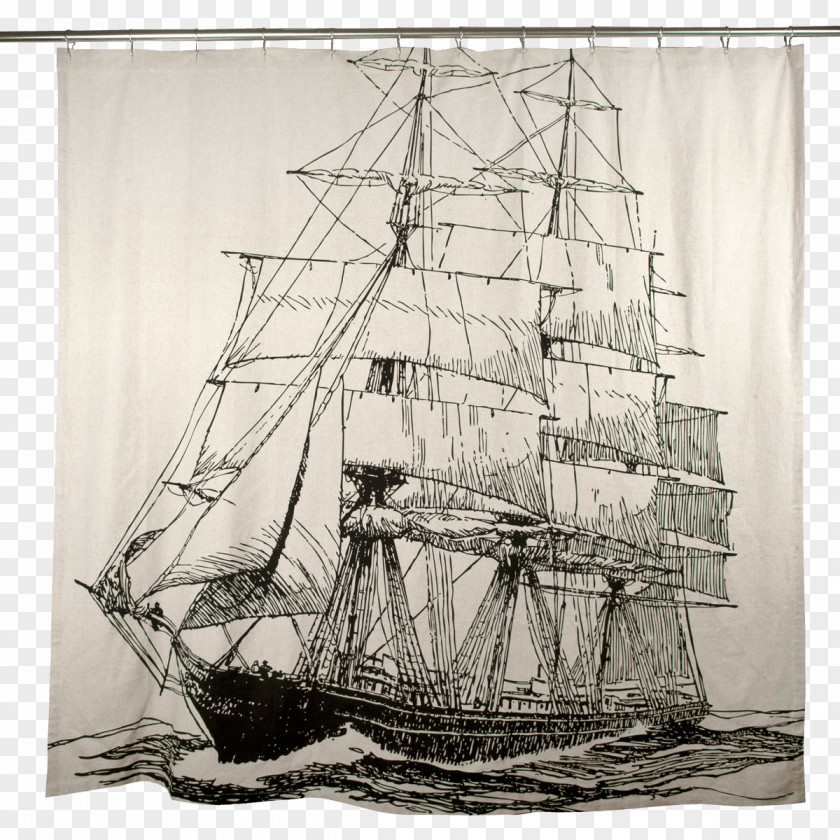 Ship Brigantine Clipper Curtain Sailing PNG