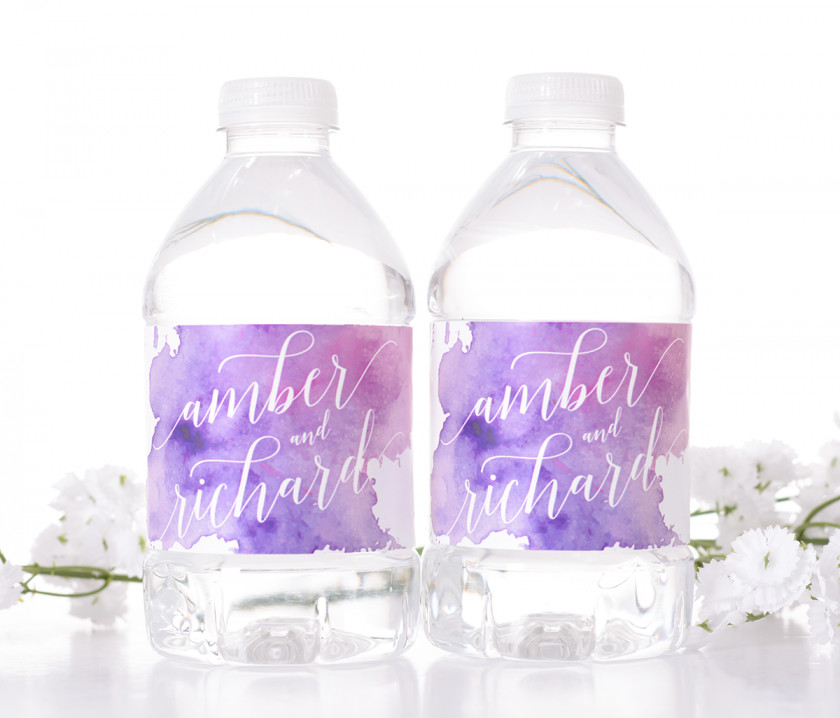 Water Bottle Bottles Wedding Label PNG