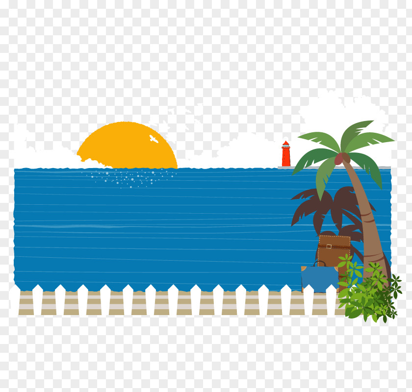 Sunrise At Sea Landscape Vector Image Cartoon PNG