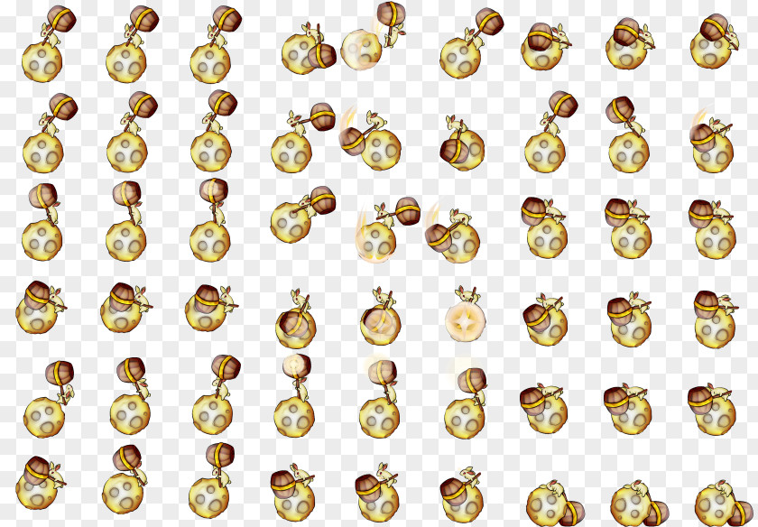 The Round Moon Rabbit Gold Material 01504 Body Jewellery Font PNG