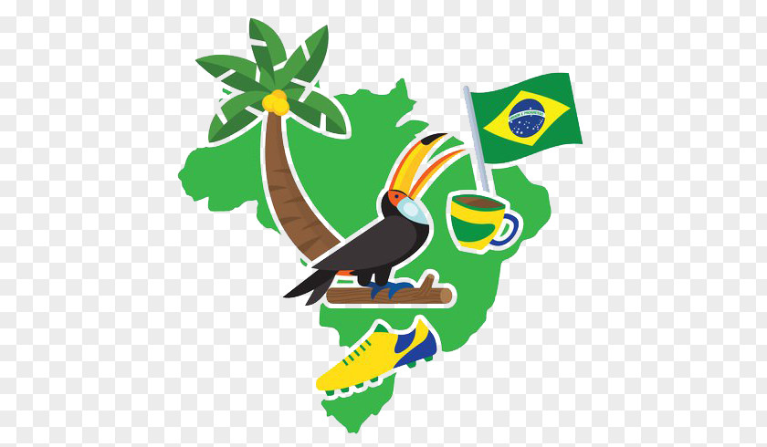 Coco The Parrot Cup Flag Sneakers Rio De Janeiro Of Brazil Illustration PNG