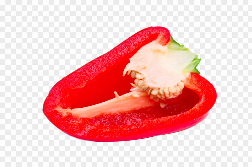 Half Cut Red Pepper Bell Paprika Vegetable PNG