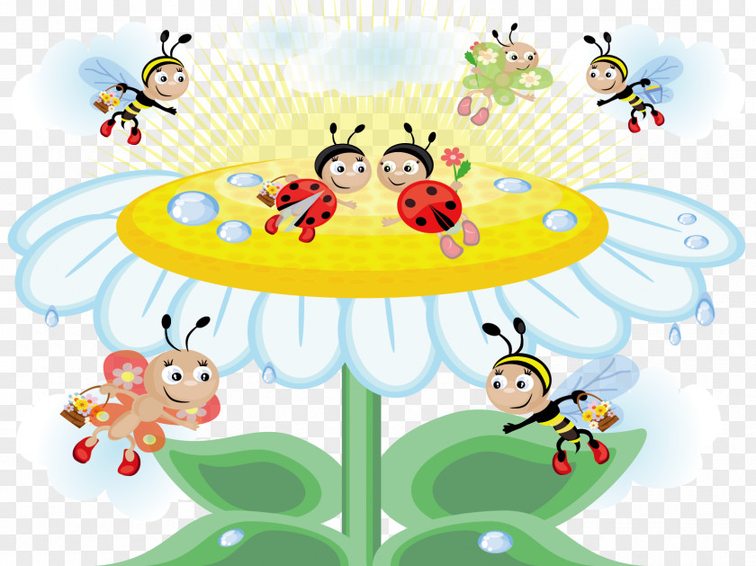 Insects And FlowersVector Material Honey Bee Insect Clip Art PNG