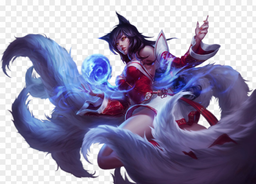 League Of Legends Ahri Cosplay Wig Nine-tailed Fox PNG