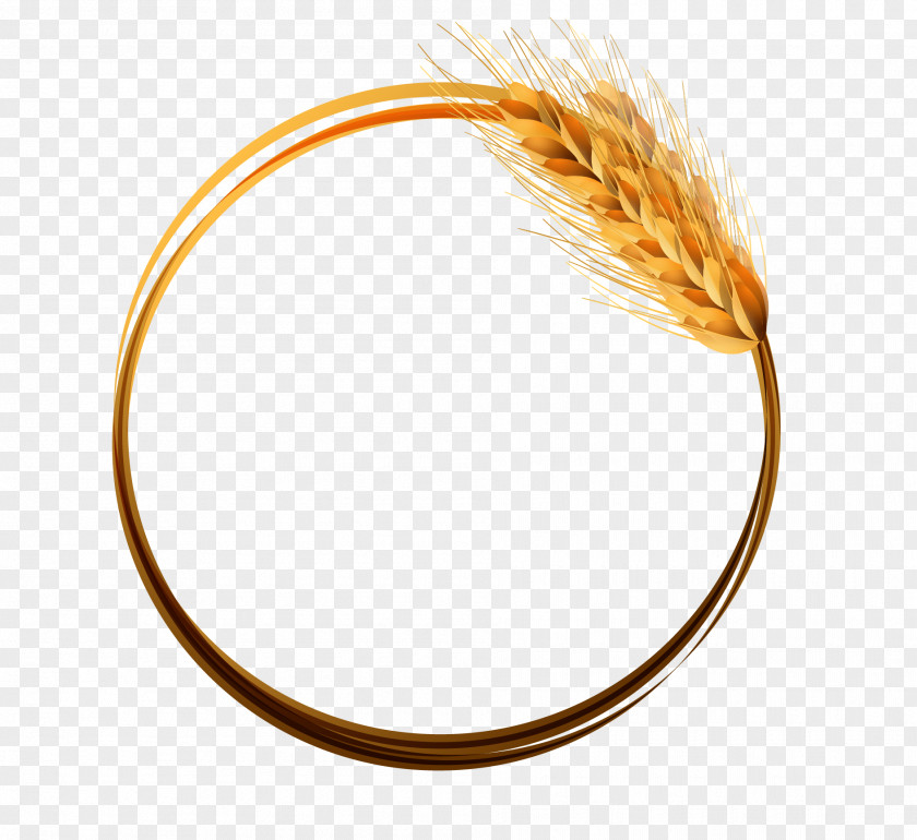 Golden Wheat Ring Vector Material Yellow Commodity Pattern PNG