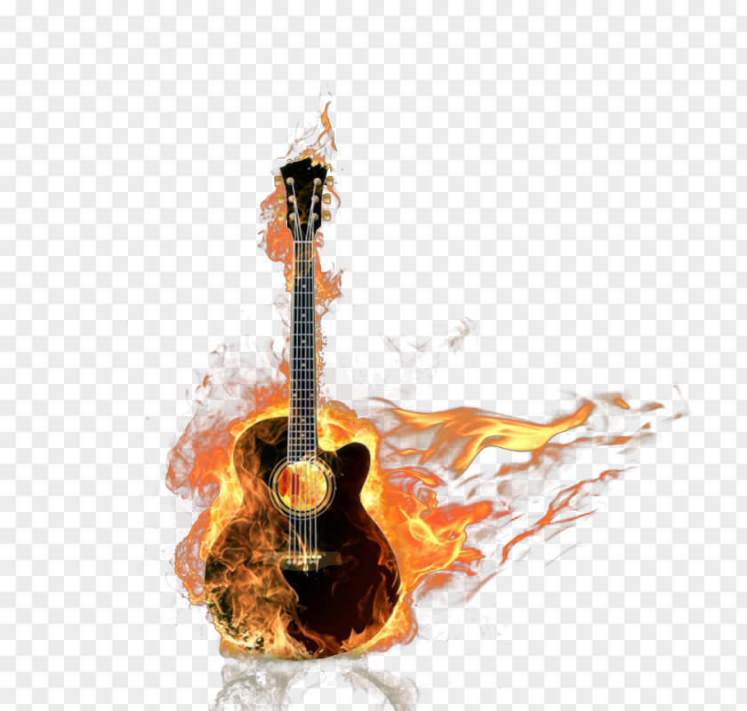 Musical Tone Bass Guitar Acoustic Flame PNG