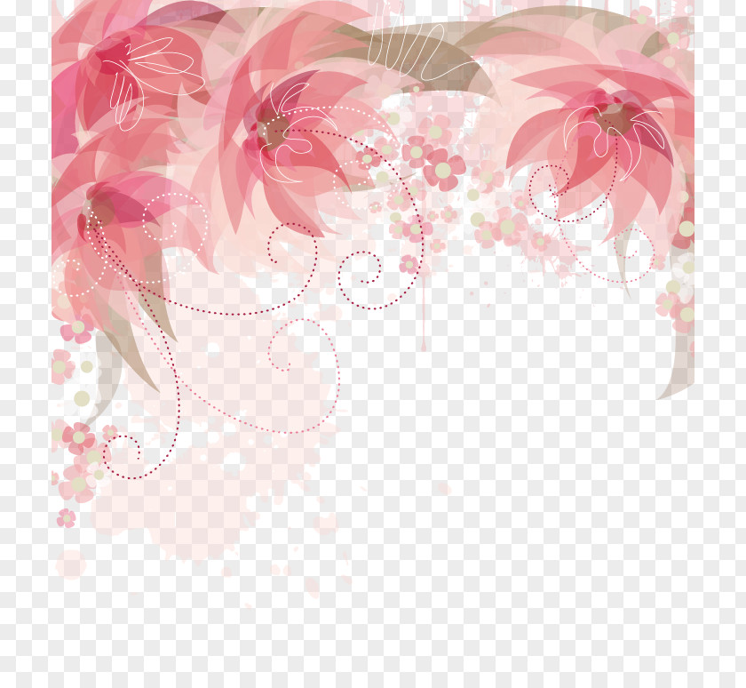 Pink Flowers Border Flower Clip Art PNG