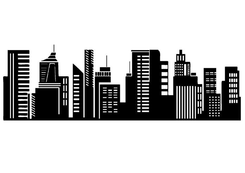 Silhouette Skyline New York City Sticker PNG