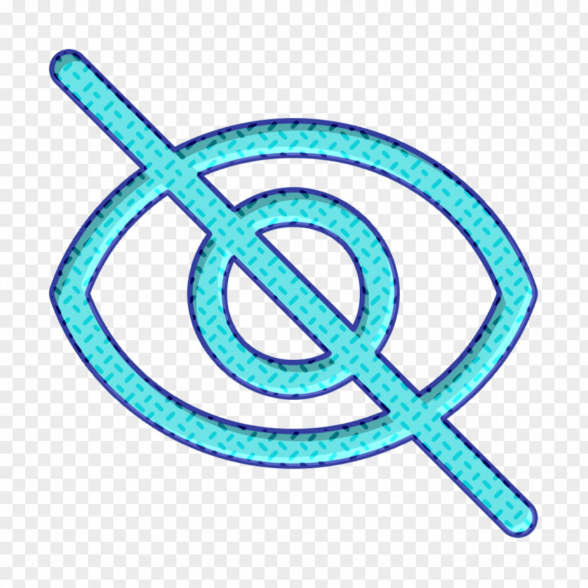 Symbol Turquoise Disable Icon Eye Inactive PNG