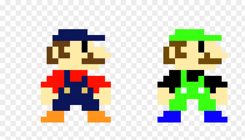 Mario Bros Super Bros. Luigi Pixel Art PNG