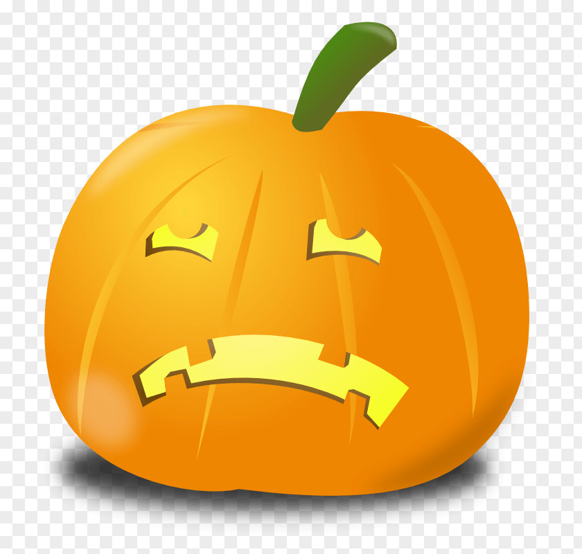 Pumpkin Jack-o'-lantern SAD! Clip Art PNG