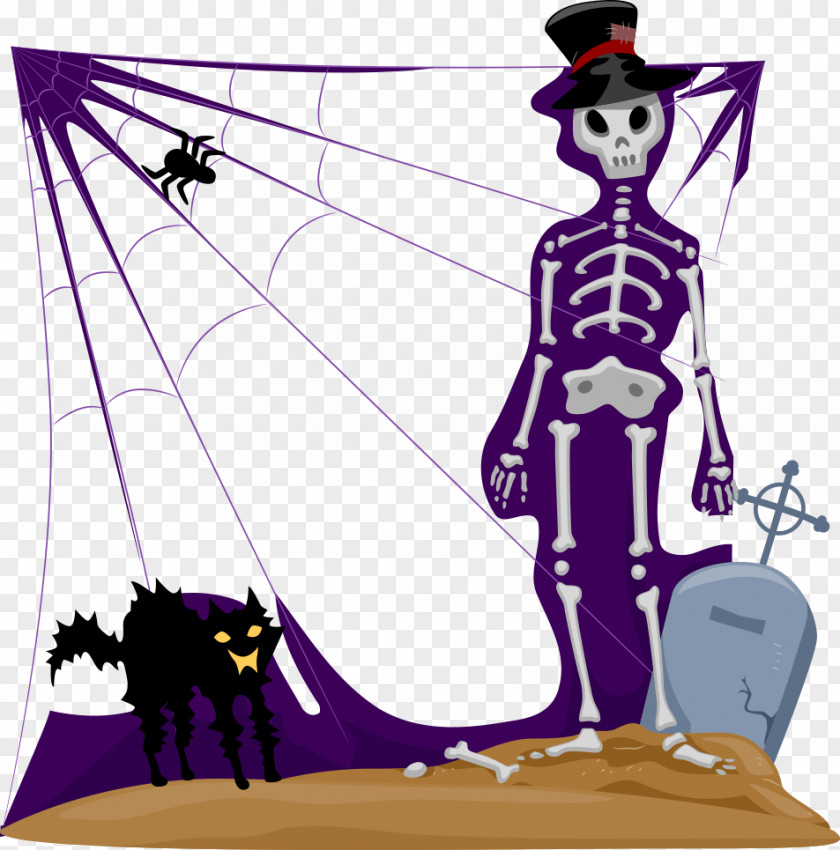 Skull And Cat Vector Beach Halloween U9ab7u9ac5 PNG