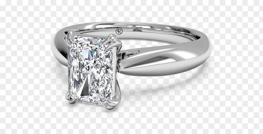 Solitaire Diamond Cut Engagement Ring Wedding PNG
