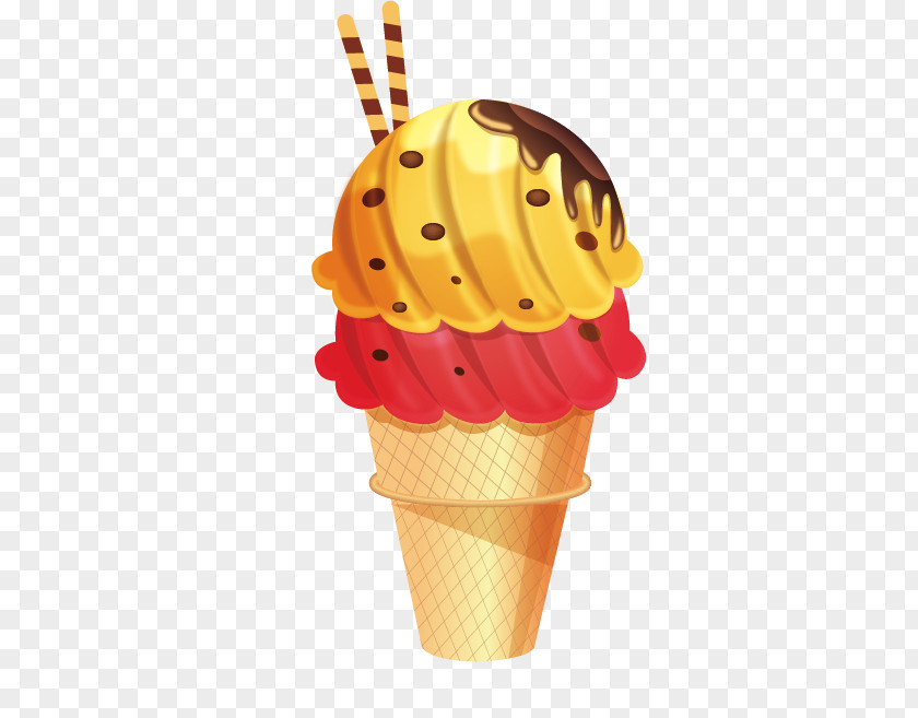 Vector Painted Cones Ice Cream Cone Sundae Matcha PNG
