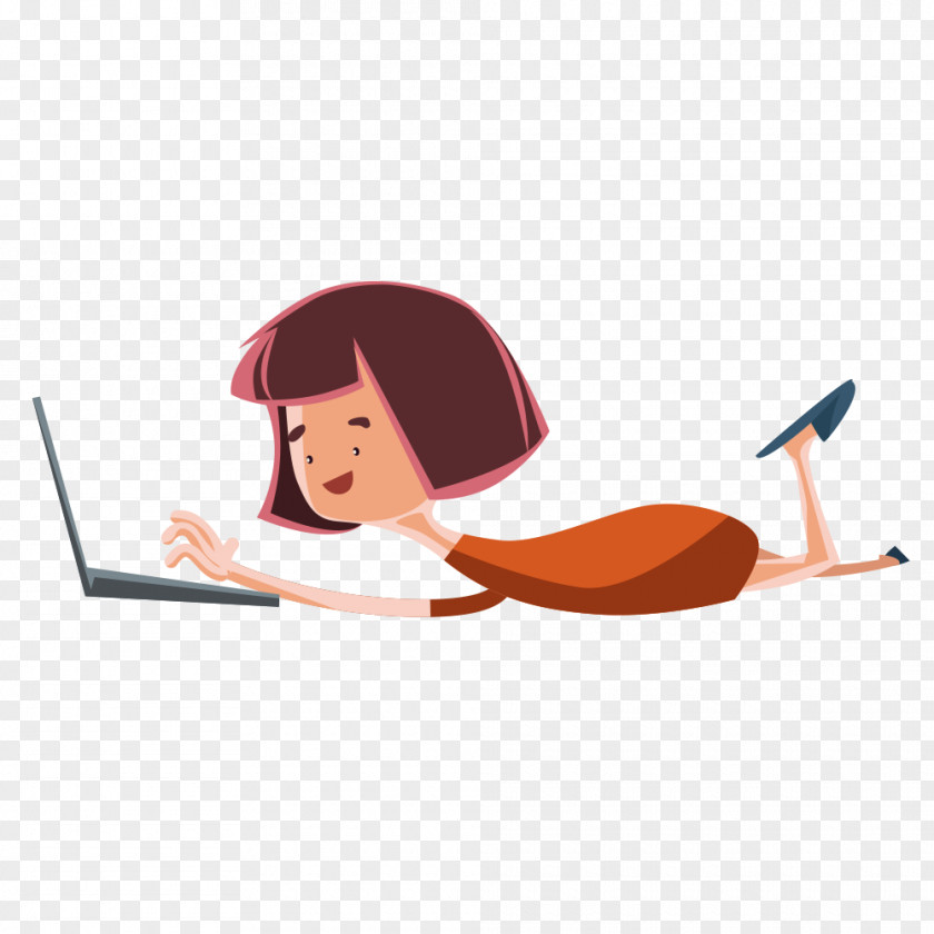 Cartoon Computer Photography Illustration PNG Illustration, girl playing computer clipart PNG