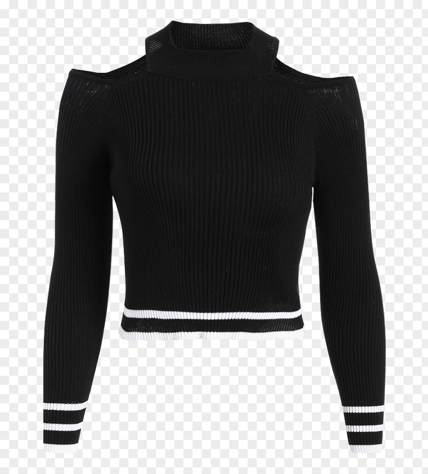Jeans Sleeve Sweater Polo Neck Top PNG