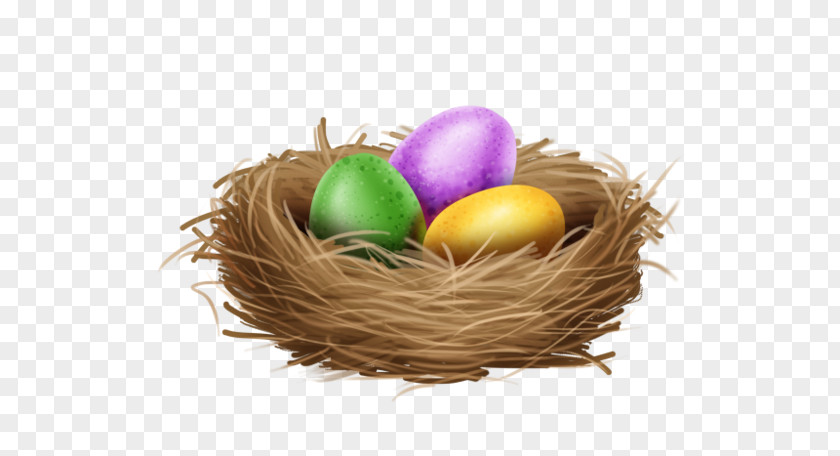 Oval Gift Basket Easter Egg Background PNG