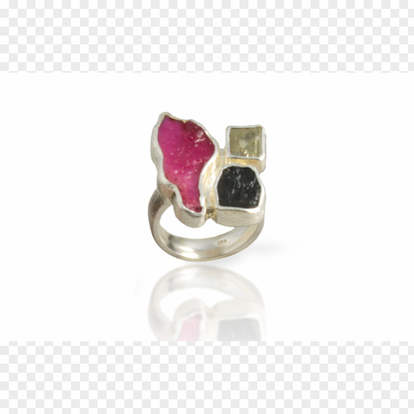 Silver Ring Ruby Body Jewellery Magenta PNG