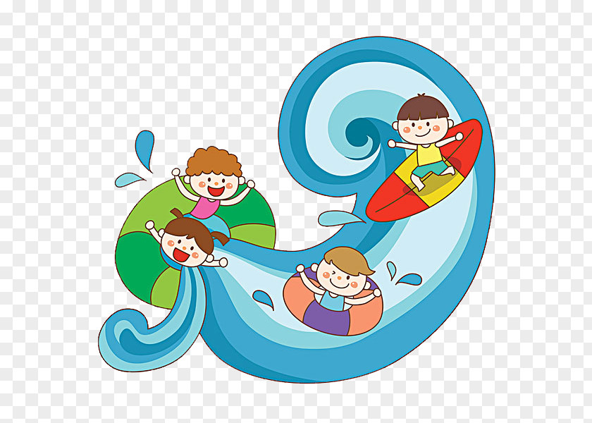 Surfing Kids Child Clip Art PNG