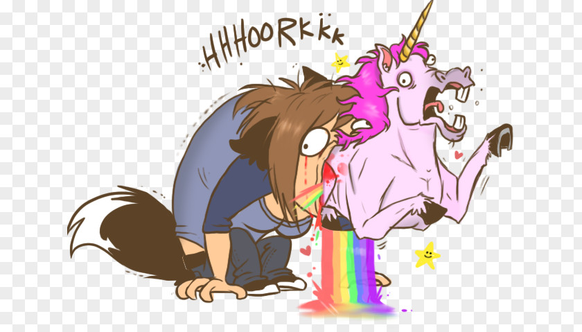 Unicorn Cartoon Vomiting Rainbow Legendary Creature PNG
