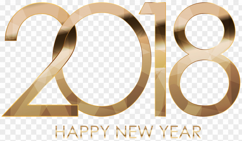 2018 Happy New Year Gold PNG
