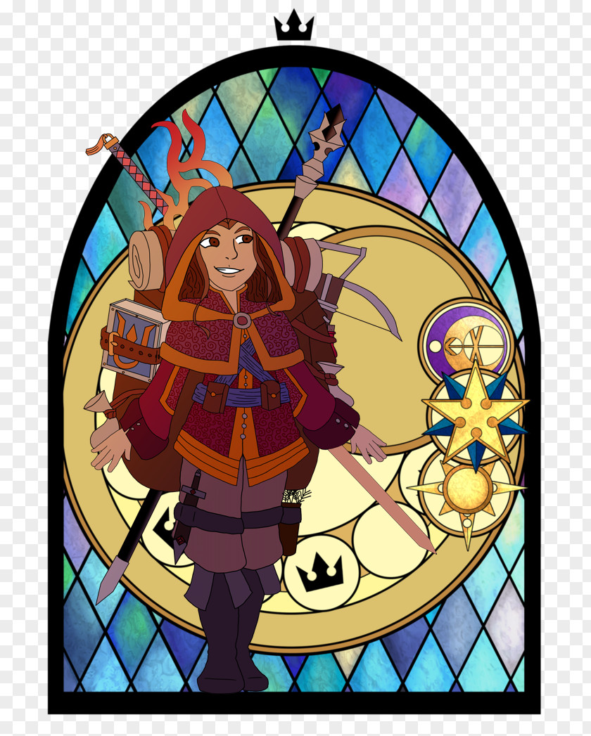 Little Orphan Airedale Stained Glass Illustration Cartoon PNG