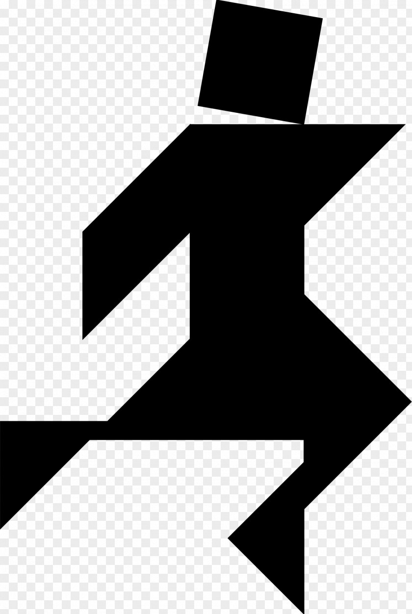 People Black And White Tangram Jigsaw Puzzles PNG