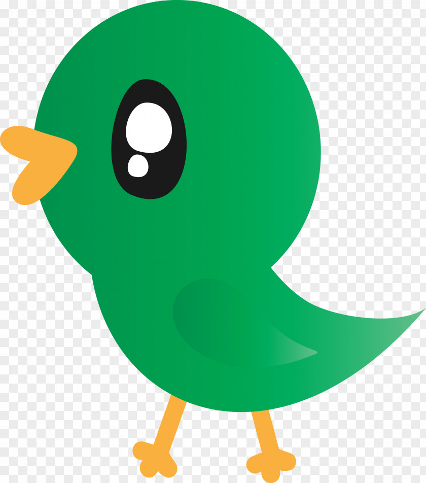 Green Beak Bird Cartoon Parrot PNG