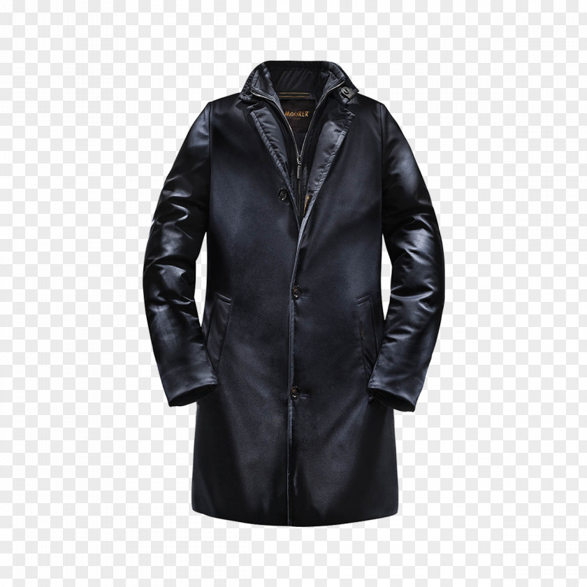 Jacket Leather Overcoat Clothing Down Feather PNG