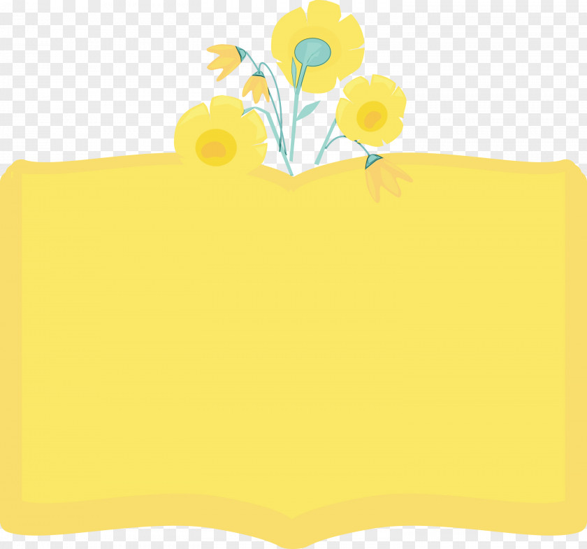 Rectangle Yellow Flower Meter Material PNG