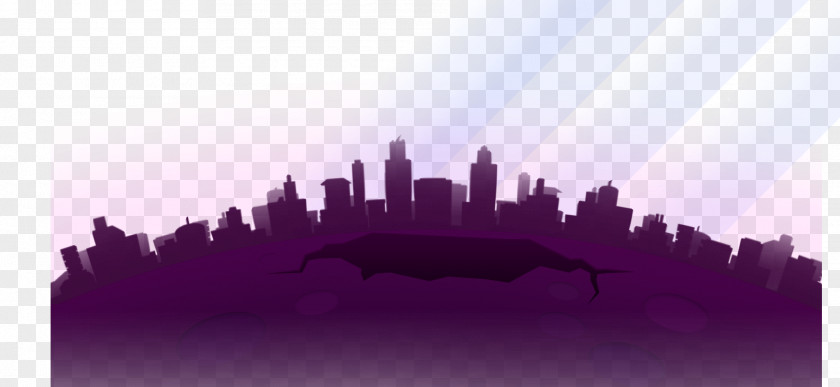 Cartoon City Flat Silhouette Skyline PNG