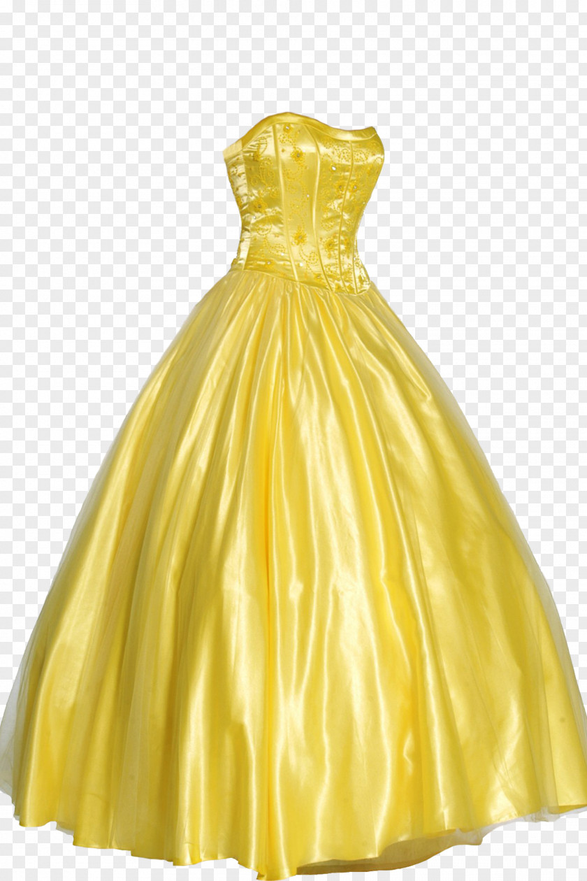 Yellow Evening Dress Prom Formal Wear Ball Gown PNG