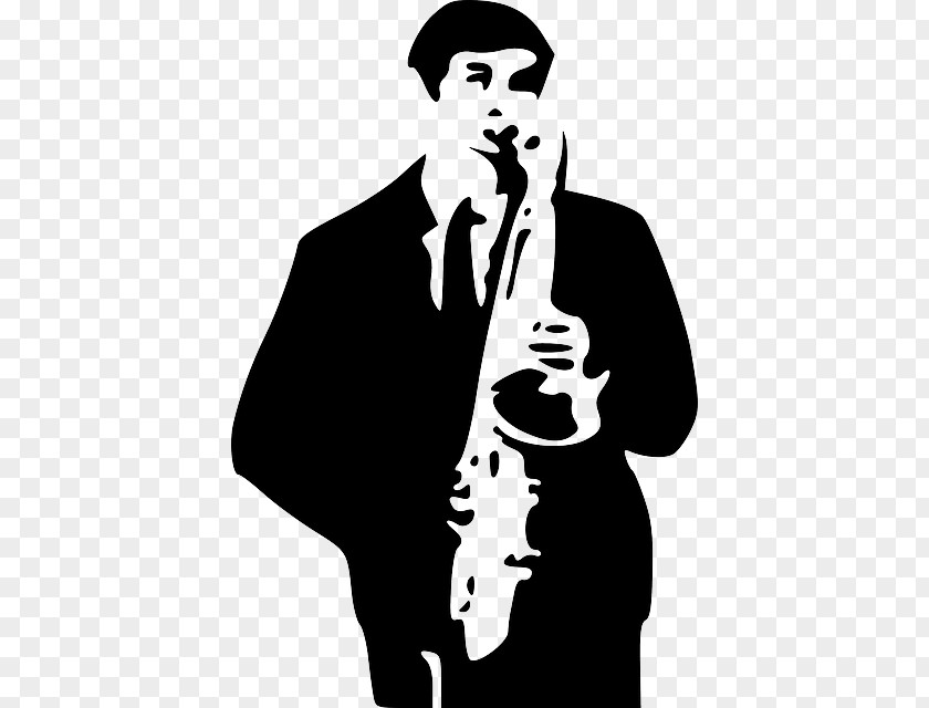 Black Cartoon Man Transparent Saxophone Drawing Clip Art PNG