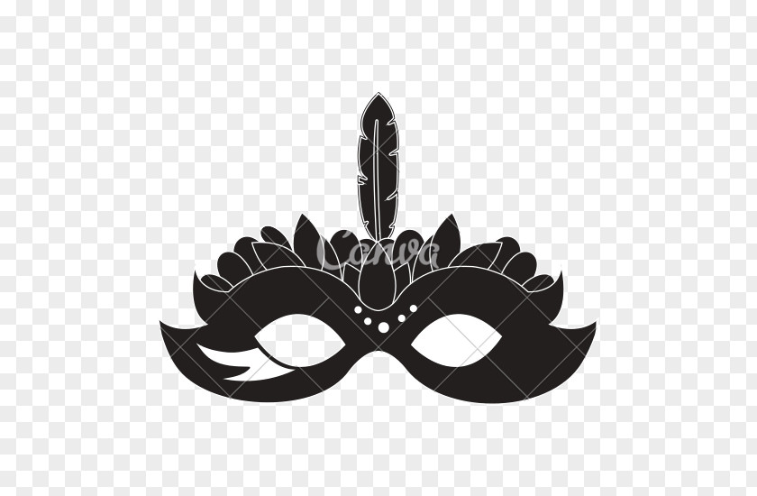 Carnival Mask Headgear White Black Font PNG