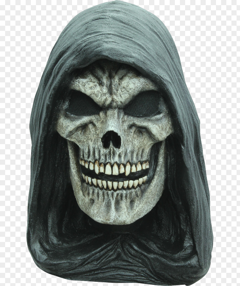 Skull Mask Death Latex Halloween Costume Hood PNG